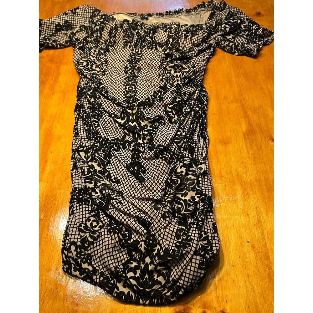 Romantic Goth Chic Ethereal Damask Ruched Bodycon Dress Off Shoulder Y2K Whimsi